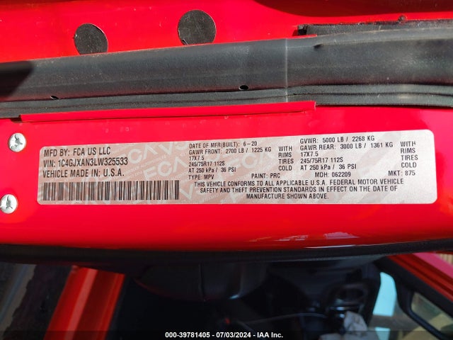 1C4GJXAN3LW325533 Jeep Wrangler Sport S 4x4