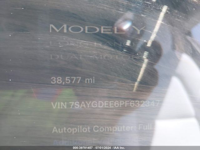 7SAYGDEE6PF632347 Tesla Model Y Awd/long Range Dual Motor All-wheel Drive