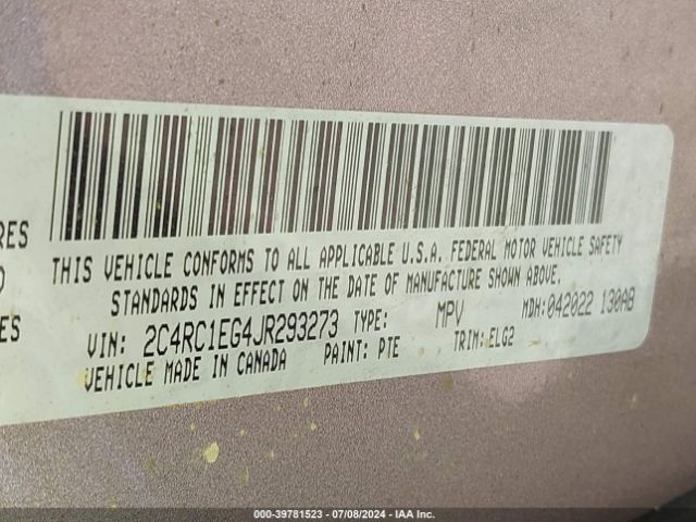 2C4RC1EG4JR293273 Chrysler Pacifica Touring L Plus
