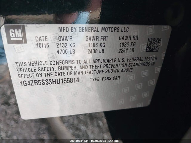 1G4ZR5SS3HU155814 Buick Lacrosse Premium