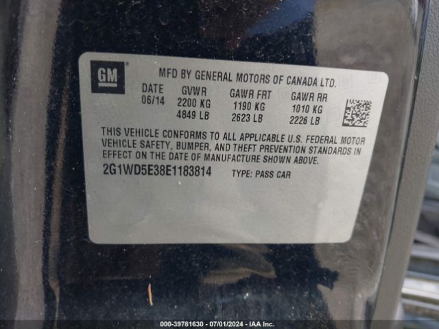 2G1WD5E38E1183814 Chevrolet IMPALA LIMITED POLICE