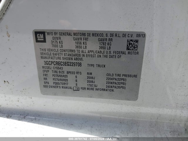 Chevrolet Silverado 1500 1lt 2014 3GCPCREC3EG229708 Image 9