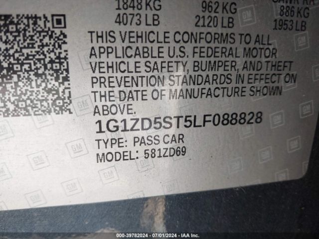 2020 CHEVROLET MALIBU 1G1ZD5ST5LF088828 Photo 8