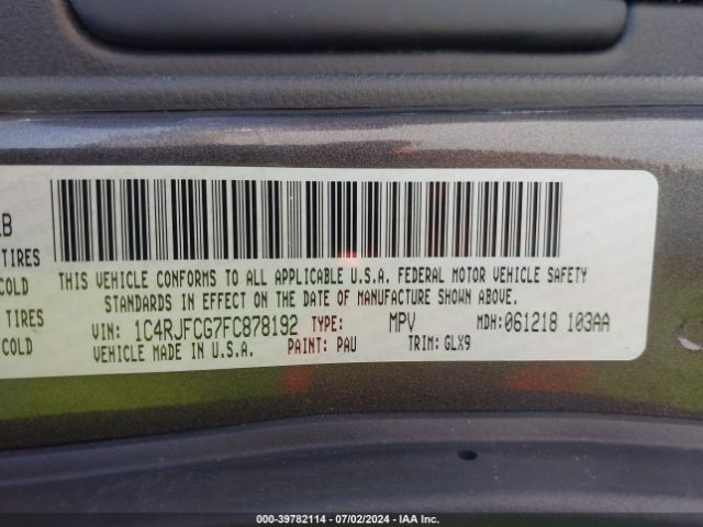 1C4RJFCG7FC878192 Jeep Grand Cherokee Overland