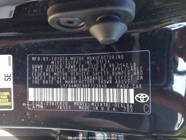 Toyota COROLLA LE 2024 5YFB4MDE8RP123848 Image 9