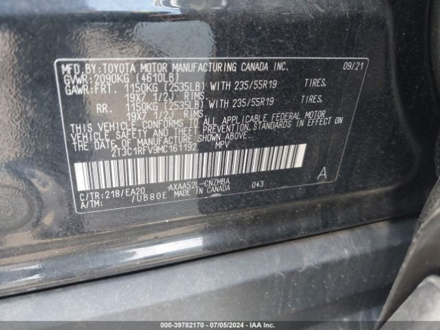 2T3C1RFV9MC161192 Toyota Rav4 Xle Premium