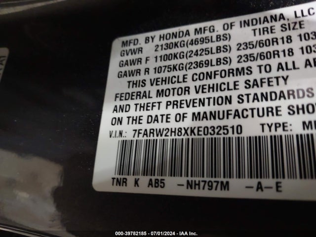 Honda Cr-v Ex-l 2019 7FARW2H8XKE032510 Image 9