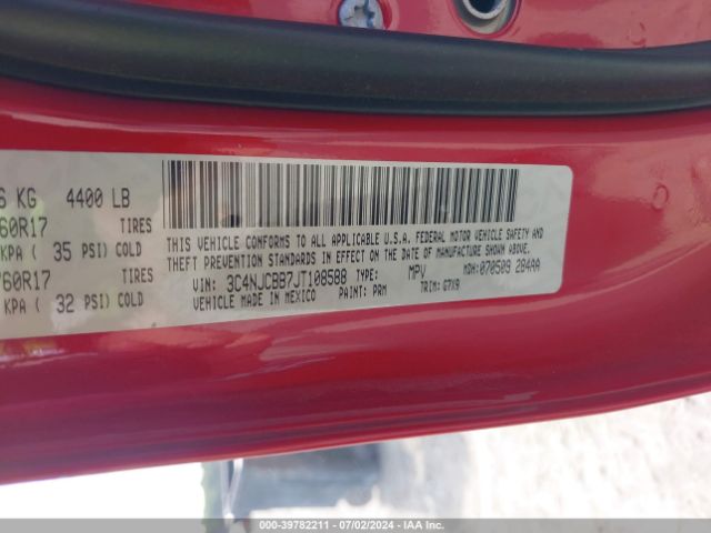 3C4NJCBB7JT108588 Jeep Compass Latitude Fwd