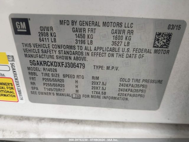 5GAKRCKDXFJ306479 Buick Enclave Premium