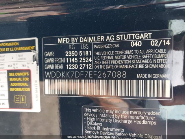 WDDKK7DF7EF267088 Mercedes-Benz E 550