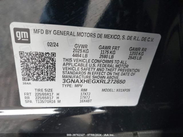 3GNAXHEGXRL272650 Chevrolet Equinox Fwd Ls