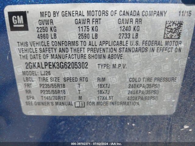 GMC Terrain Slt 2016 2GKALPEK3G6205302 Image 9