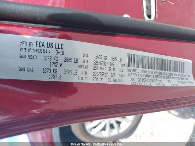 1C4PJMCB4KD130617 Jeep Cherokee Latitude 4x4
