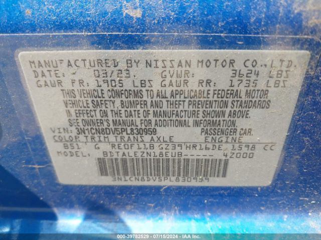 3N1CN8DV5PL830959 Nissan Versa 1.6 S Xtronic Cvt