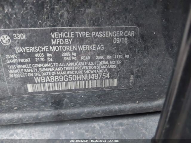 WBA8B9G50HNU48754 BMW 330I