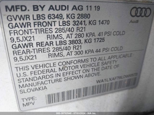 WA1LXAF79LD000573 Audi Q7 Premium Plus 55 Tfsi Quattro Tiptronic