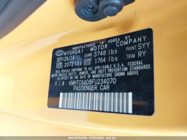 KMHTC6AD8FU234070 Hyundai Veloster