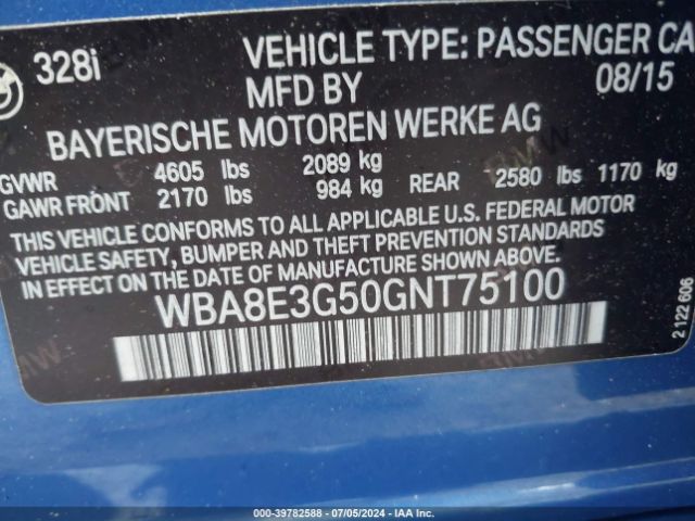WBA8E3G50GNT75100 BMW 328i Xdrive