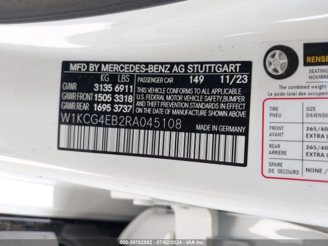 W1KCG4EB2RA045108 Mercedes-Benz Eqs 580 4matic