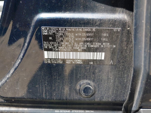 Toyota Rav4 Xle 2017 2T3RFREV0HW559411 Image 9