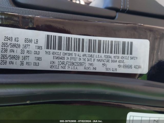 2019 JEEP GRAND CHEROKEE 1C4RJFCG9KC528671 Photo 8