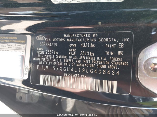 KIA Optima Ex Premium 2020 5XXGU4L19LG408434 Image 9