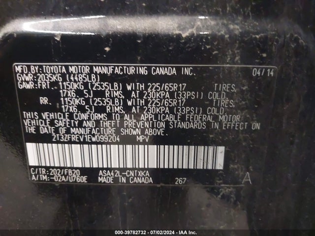 Toyota RAV4 LE 2014 2T3ZFREV1EW099204 Image 9