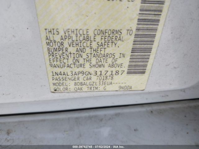 1N4AL3AP9GN317187 Nissan Altima