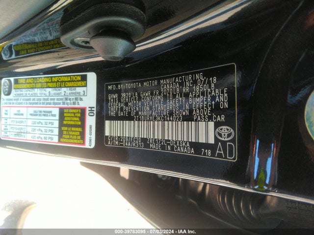 Toyota COROLLA SE 2019 2T1BURHE3KC144023 Image 9