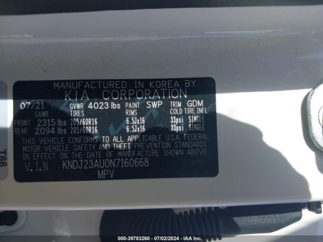 KNDJ23AU0N7160668 KIA SOUL LX