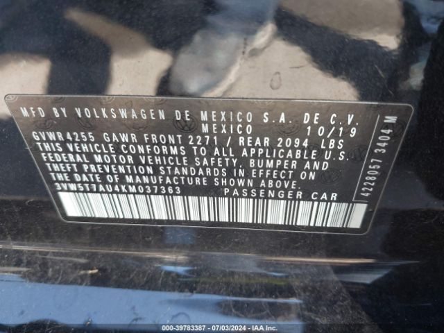 3VW5T7AU4KM037363 Volkswagen Golf Gti 2.0t Autobahn/2.0t Rabbit Edition/2.0t S/2.0t Se