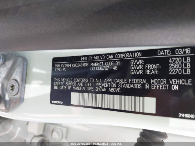 YV126MFK8G2411808 Volvo S60 T5 Drive-e Premier