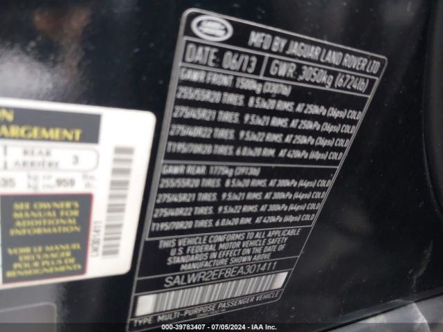 SALWR2EF8EA301411 Land Rover Range Rover Sport 5.0l V8 Supercharged