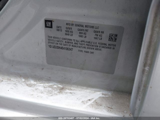 1G1JC6SH4E4106347 Chevrolet Sonic Lt Auto