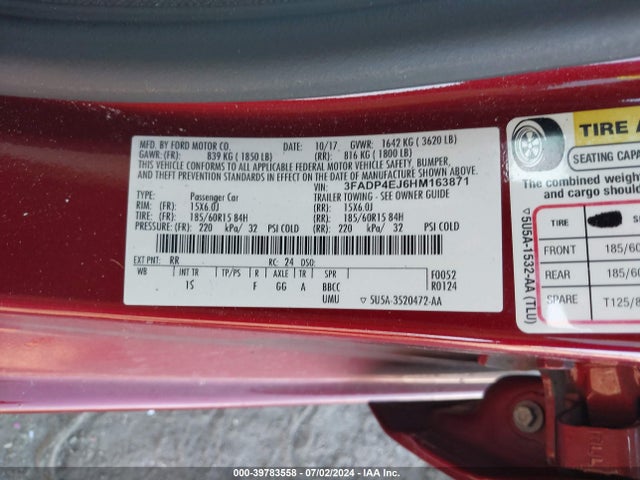Ford FIESTA SE 2017 3FADP4EJ6HM163871 Image 9