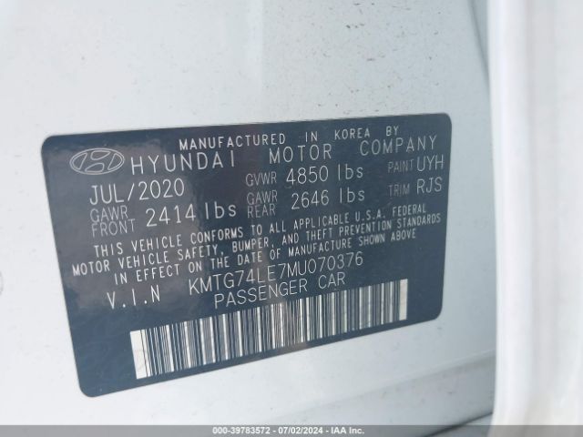 KMTG74LE7MU070376 Genesis G70 3.3t Rwd