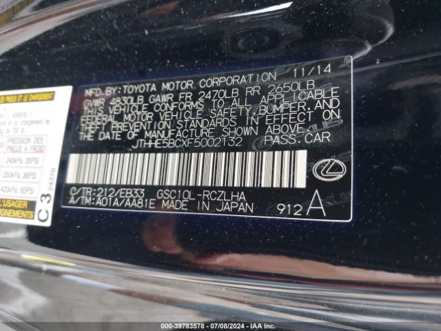 JTHHE5BCXF5002132 Lexus RC 350