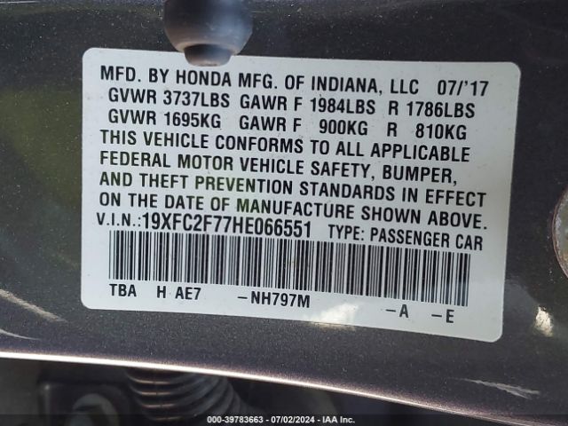 19XFC2F77HE066551 Honda CIVIC EX