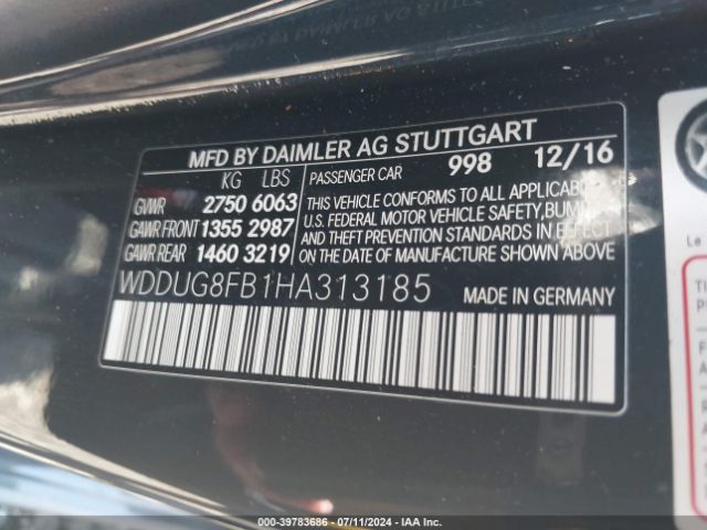 WDDUG8FB1HA313185 Mercedes-Benz S 550 4matic