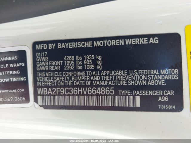 WBA2F9C36HV664865 BMW 230I