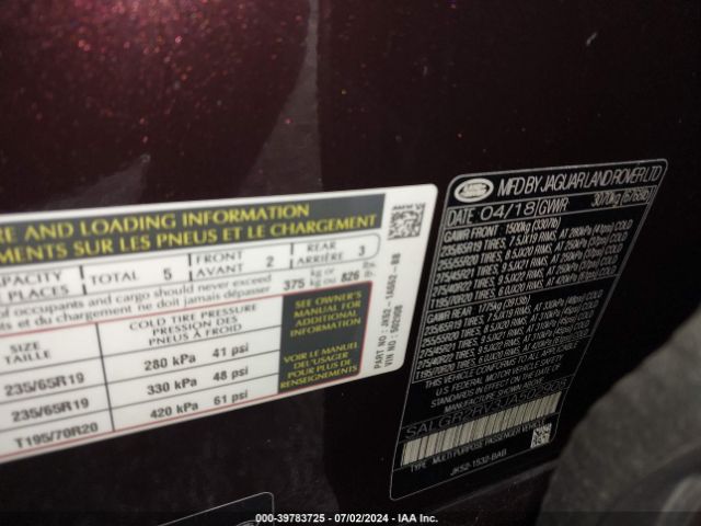 SALGR2RV3JA502908 Land Rover Range Rover 3.0l V6 Supercharged