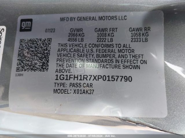 1G1FH1R7XP0157790 Chevrolet Camaro Rwd  2ss