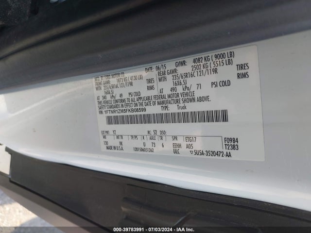 Ford Transit-250 2015 1FTNR1ZM5FKB08599 Image 9