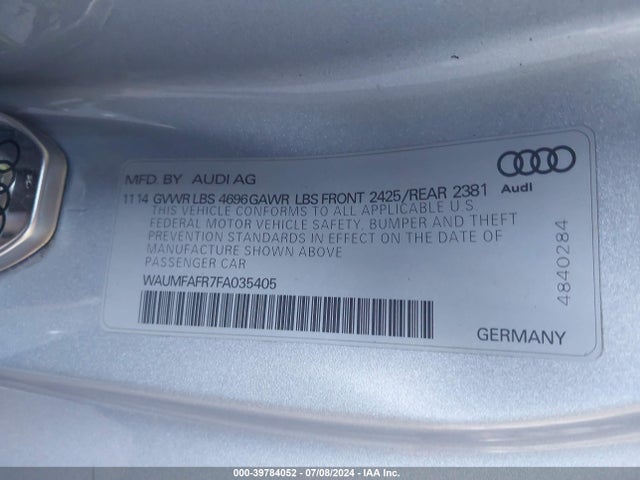 WAUMFAFR7FA035405 Audi A5 2.0t Premium