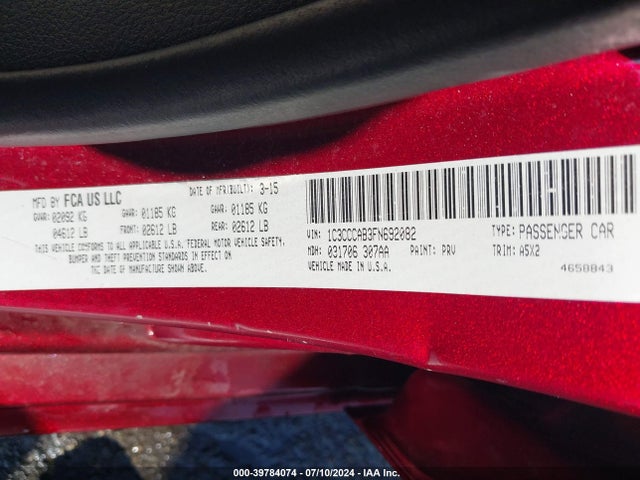 1C3CCCAB3FN692082 Chrysler 200 Limited