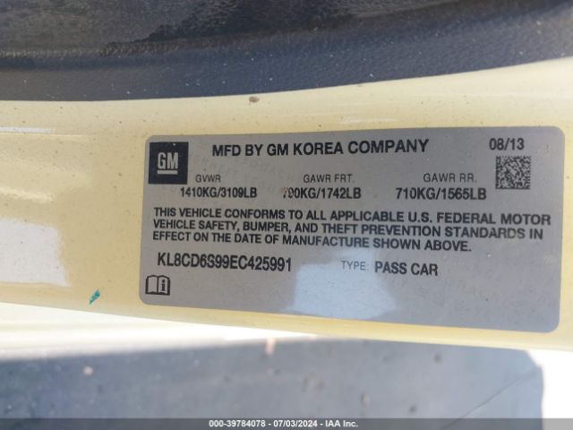 KL8CD6S99EC425991 Chevrolet Spark 1lt Auto