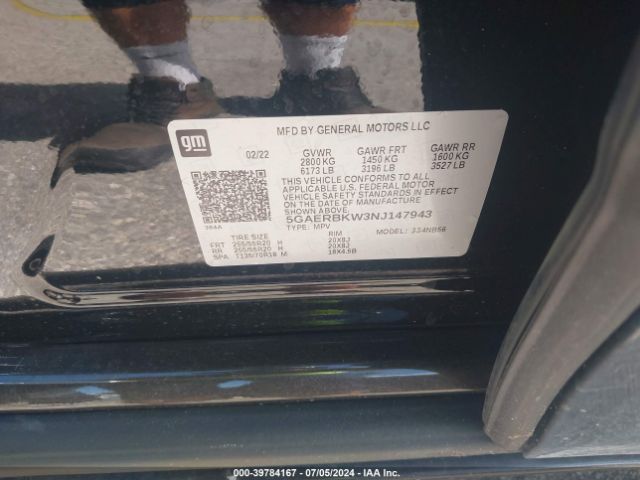 5GAERBKW3NJ147943 Buick Enclave Fwd Essence