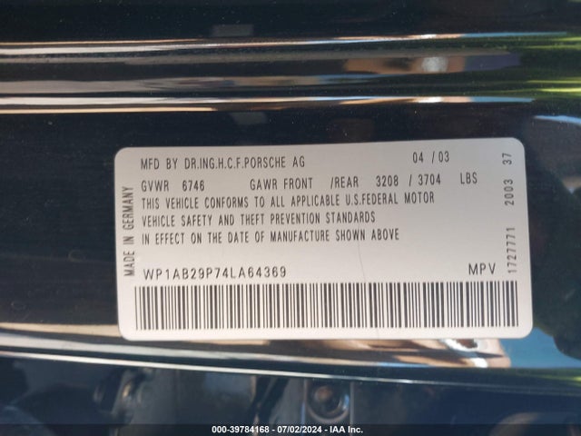 2004 PORSCHE CAYENNE WP1AB29P74LA64369 Photo 8