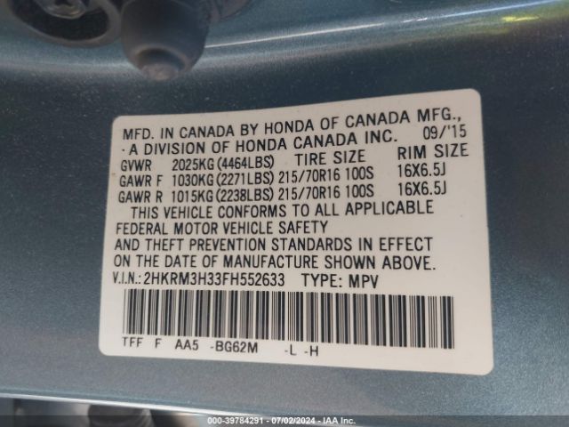 2HKRM3H33FH552633 Honda CR-V LX