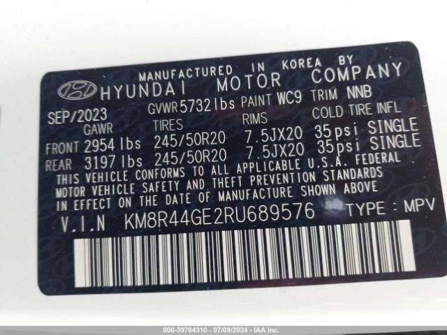 KM8R44GE2RU689576 Hyundai Palisade Sel